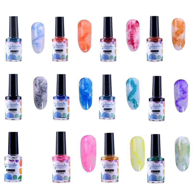 15 мл Лак для ногтей чернильный гель акварельный градиентный узор дизайн маникюр