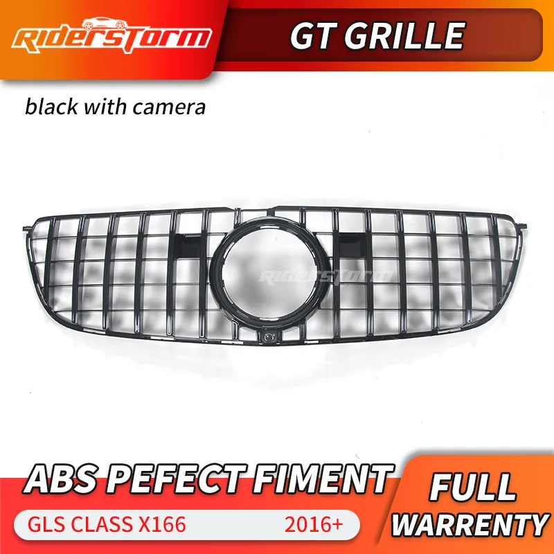 black with cam GT решетка для GLS class X166 GT решетка для Mercedes Benz GLS class GLS300 GLS350 передняя решетка внедорожника авто передняя решетка - Цвет: black with cam
