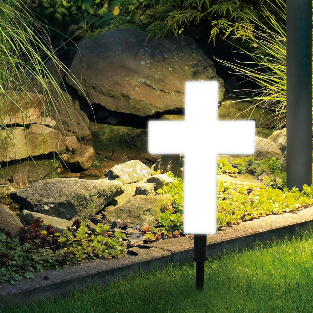 

BORUiT Garden Landscape Christmas Christian Cross Solar LED Lights For Lawn, Garden, Wedding, Party,Holiday Built-in Battery