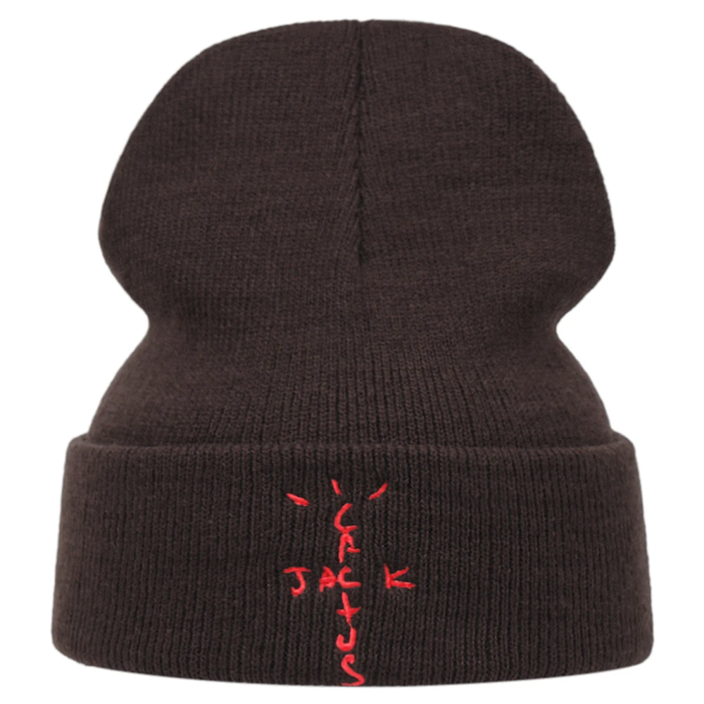 Кактус Джек шапка Трэвис Скотт хлопок вышивка зимняя вязанные шапочки Skullies