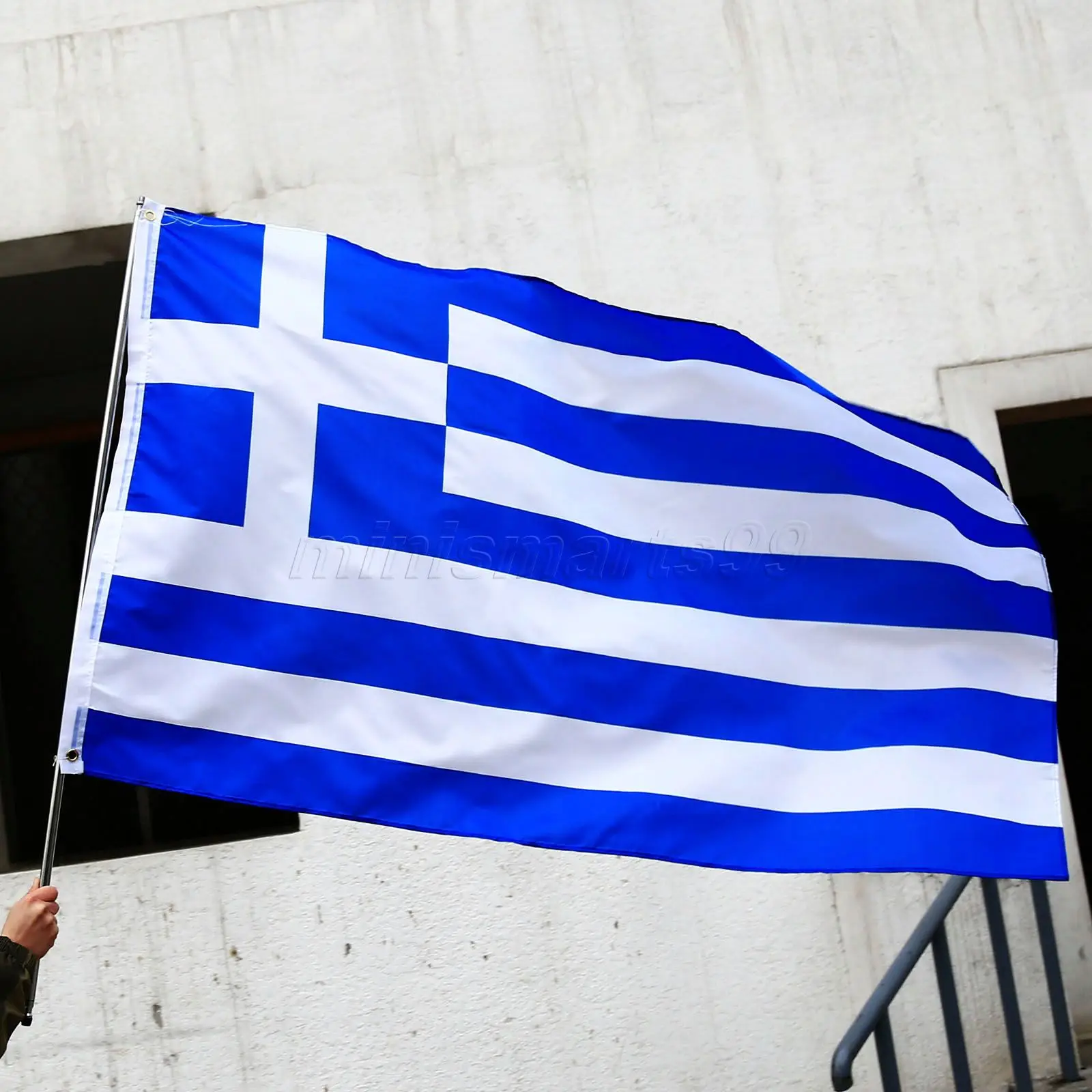 3x5ft синий белый греческий флаг со страной Национальный Баннер супер поли