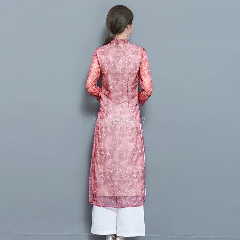 Женский шифоновый Aodai традиционная одежда из Вьетнама аозай вьетнамские халаты и