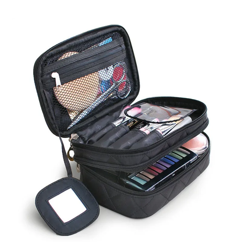 

Brand make up organizer cosmetic bag double waterproof Makeup bag travel organizer cosmetologist case multi-function storage bag