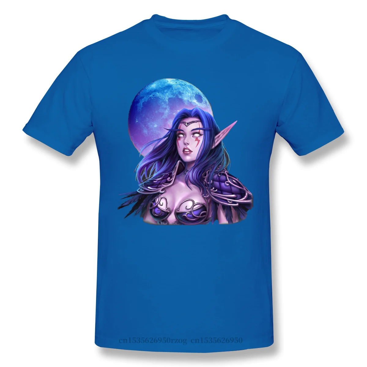 

Hunter Night Print Cotton T-Shirt World of Warcraft Role-playing Game Men Fashion Streetwear