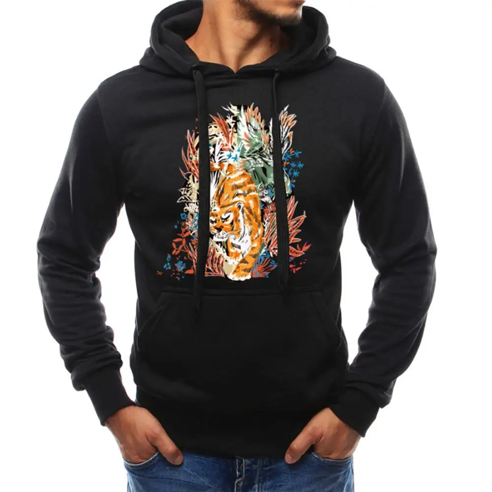 

MISSKY 2020 Новая мужская Толстовка уличная толстовка с капюшоном осенне-зимняя модная одежда с принтом тигра мужские топы