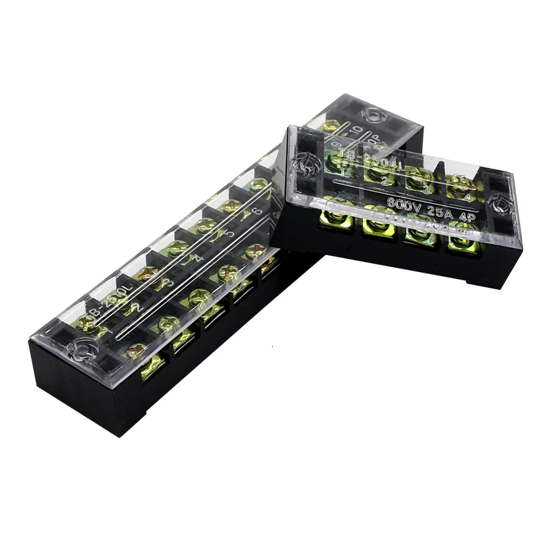 1 шт. двухрядная Клеммная колодка 600V 25A TB-2503/TB-2504/TB-2505/TB-2506/TB-2508/TB-2510/TB-2512/TB-опционально