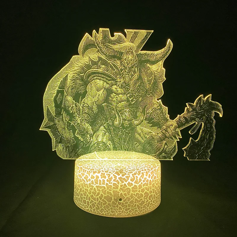 

Game Diablo 3 Figurine Barbarian LED Color Changing Nightlight 3D Illusion Desk Lamp for Gaming Room Decor Cool Gift for Friends