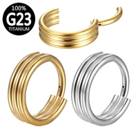 g23 titanium three row glossy convex nose ring septum clicker daith earrings hoop ear cartilage tragus helix piercing jewelry