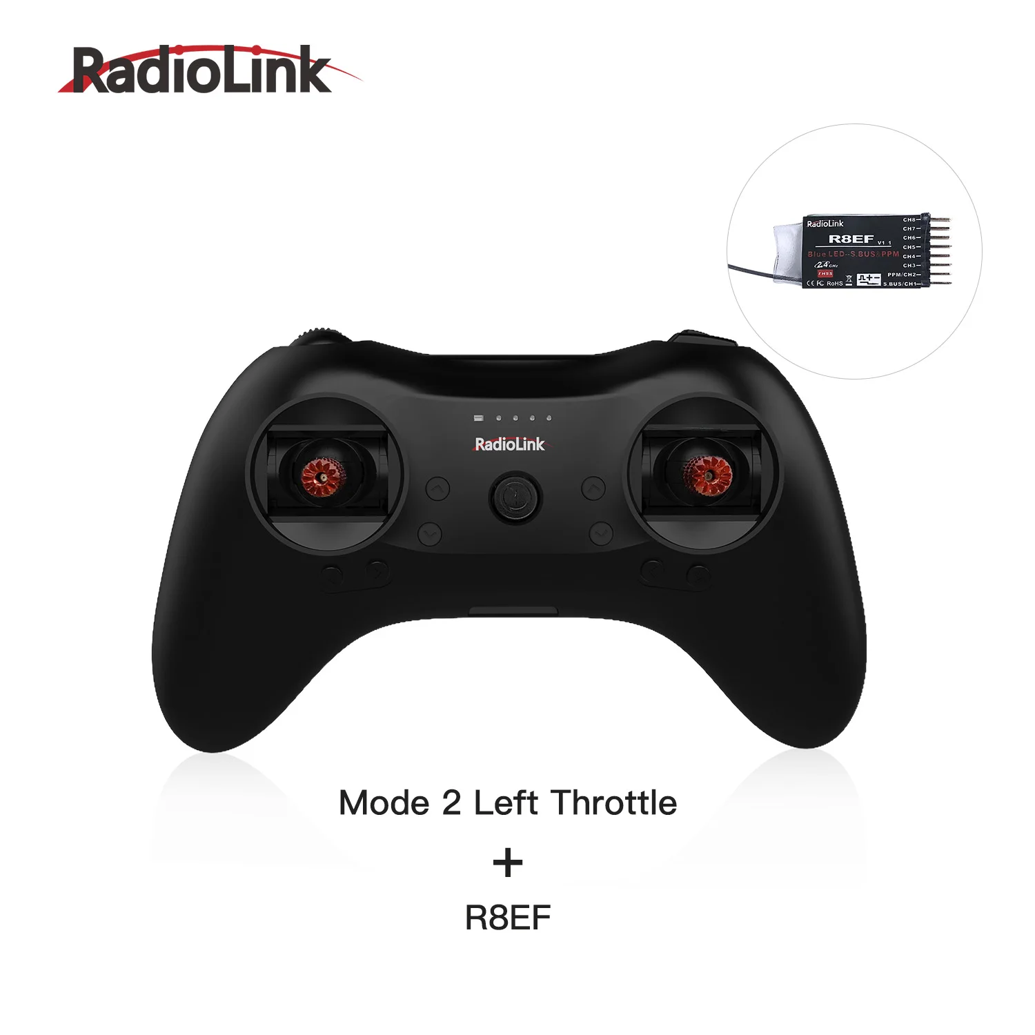 Mode2 Left R8EF Радиоконтроллер Radiolink T8S 2,4G 8CH передатчик и R8EF или R8FM приемник ручка геймпад для фиксированного крыла FPV Дрон самолет - Цвет: Mode2 Left R8EF