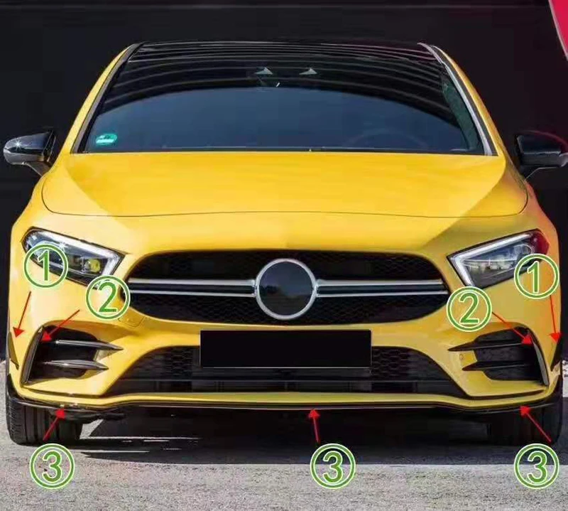 Передний бампер задний диффузор яркий черный ветровой нож украшение автомобиля