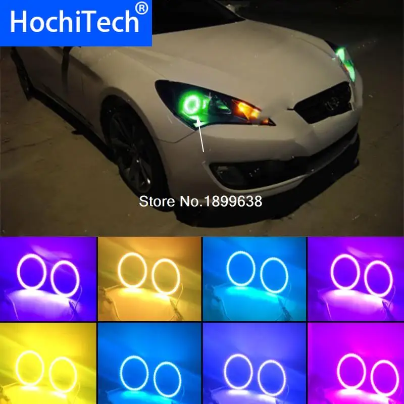 Супер яркий цвет 7 RGB комплект светодиодов глаза ангела с Дистанционный пульт