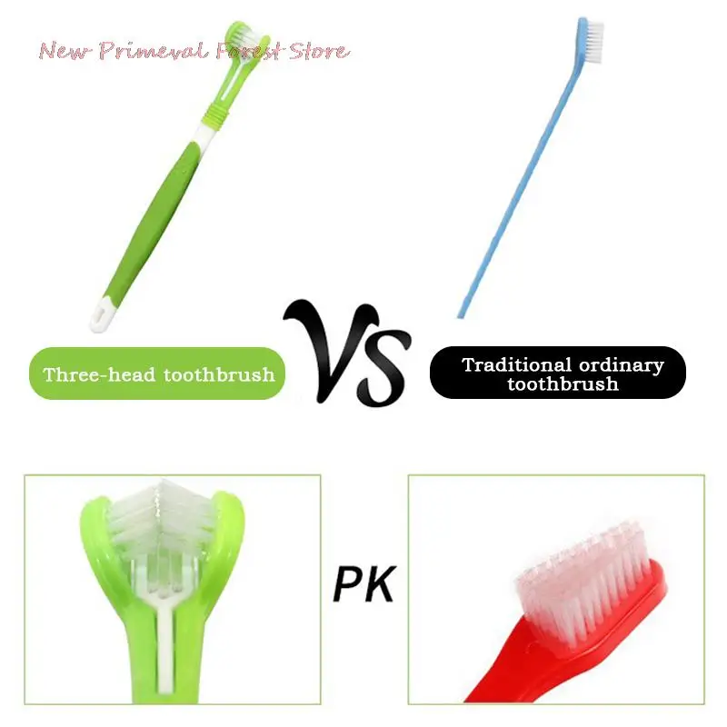 Зубная щетка с тремя головками для домашних животных |