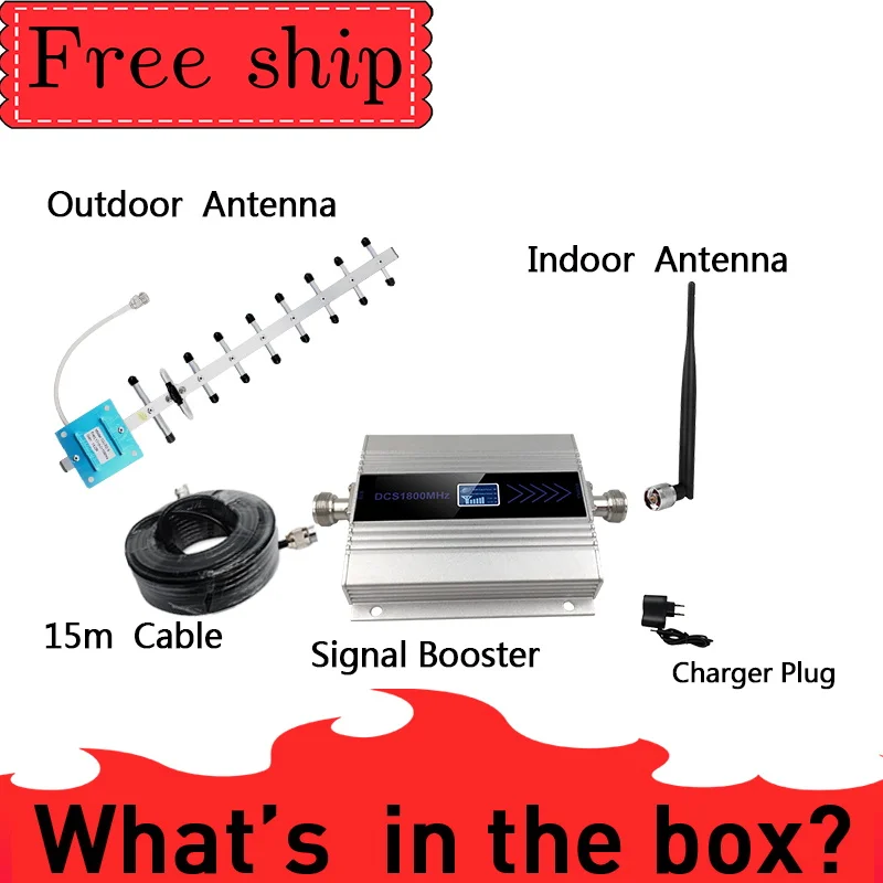 4G LTE DCS 1800mhz Cellular Repeater GSM 1800 60dB Gain 2G amplificador 15M cable Moblie phone signal booster MHZ | Мобильные
