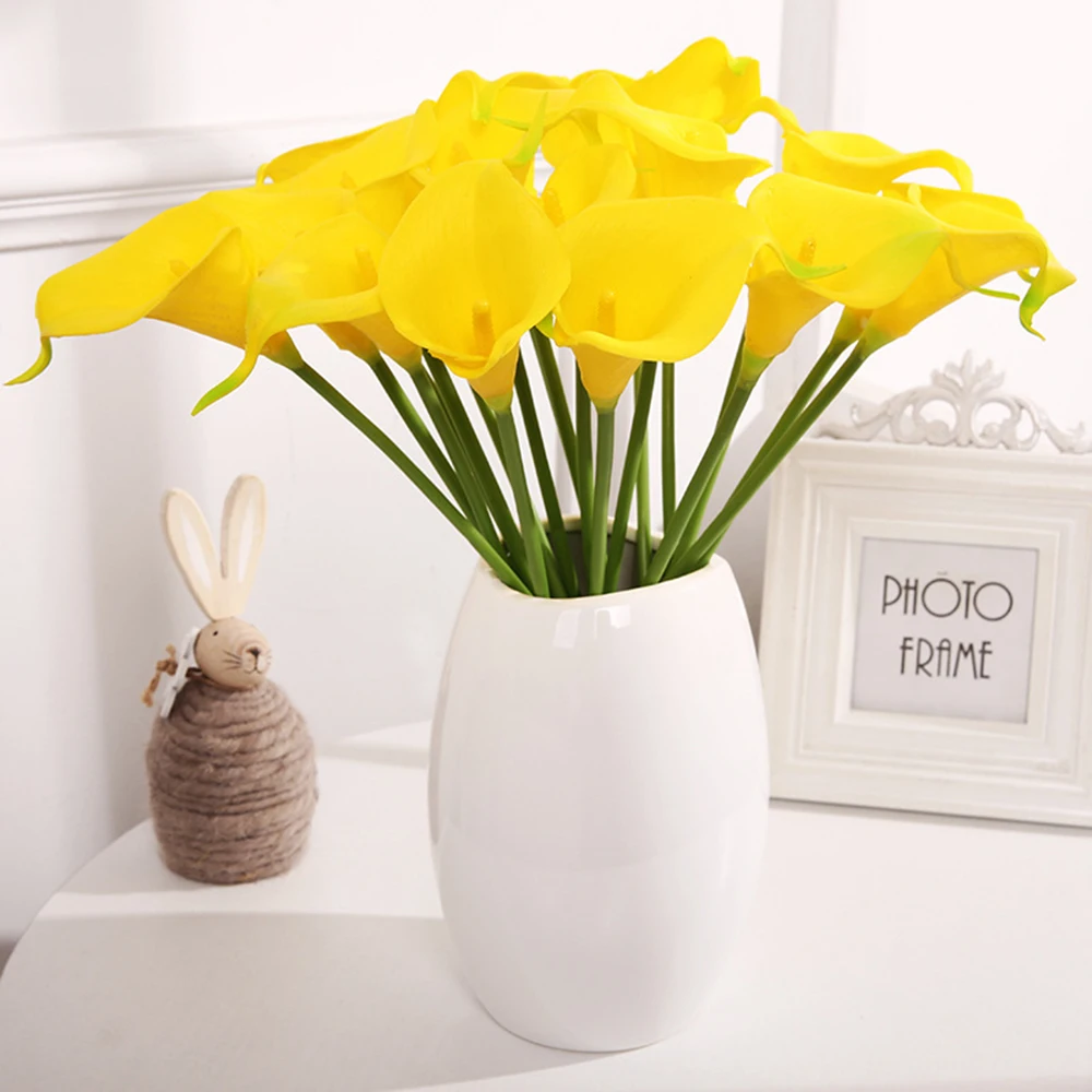 10Pcs Artificial Flowers Calla Lily New Year's Decor Dried Flower Home Christmas Wedding Decoration For Living Room Vase | Дом и сад