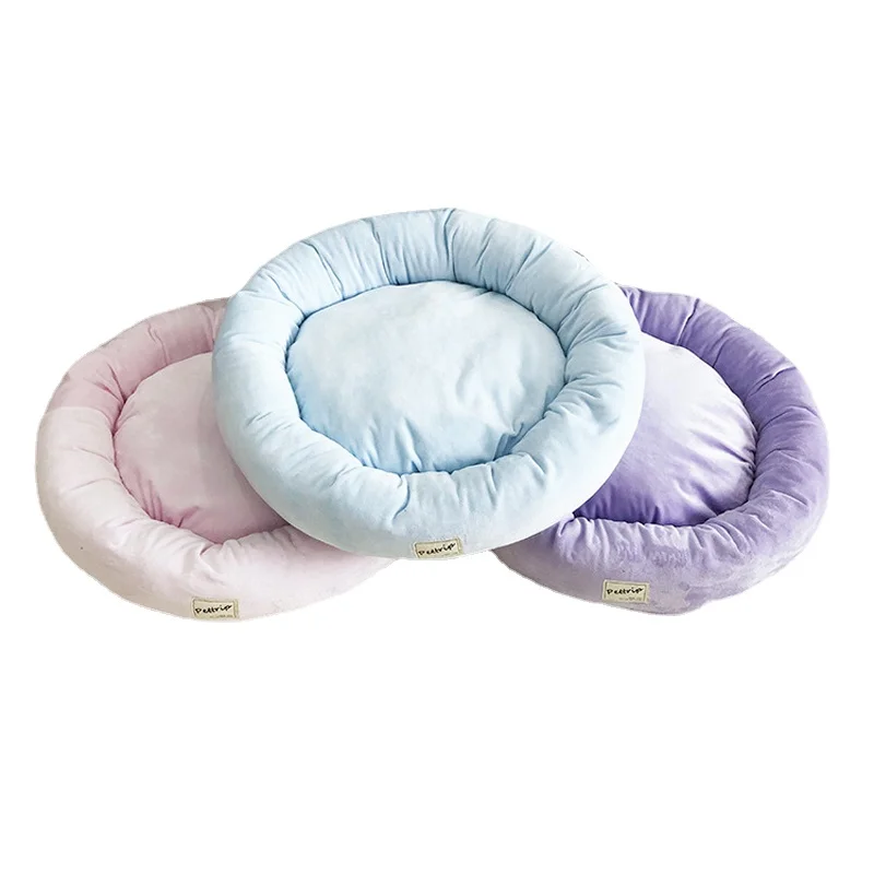 Online Esteras De Cama De Perro, Almohadillas Redondas Para Cachorros, Sofá Tumbona Suave De Terciopelo Cálido Para Invierno, Arena Para Cachorros Y Gatos, Nido De Perrera Con Almohada