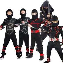 Kids Ninjas Costumes Halloween Party Boys Girls Warrior Stealth Children Cosplay  Assassin Superhero Costume Childrens Day Gift