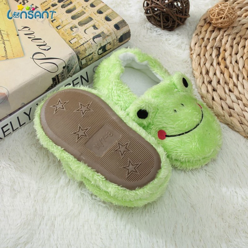 

LONSANT Children Shoes Kids Home Slippers Boys And Girls Baby Cute Rabbit Ears Plush Ball Thickening Warm Indoor Shoes N30