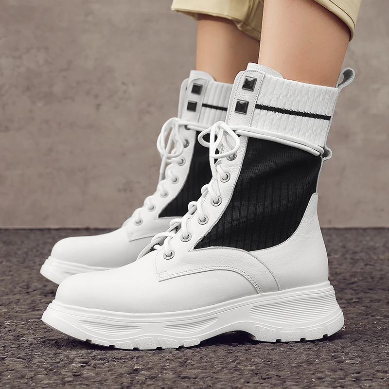 Женские кроссовки с высоким берцем дышащая зимняя теплая женская обувь из