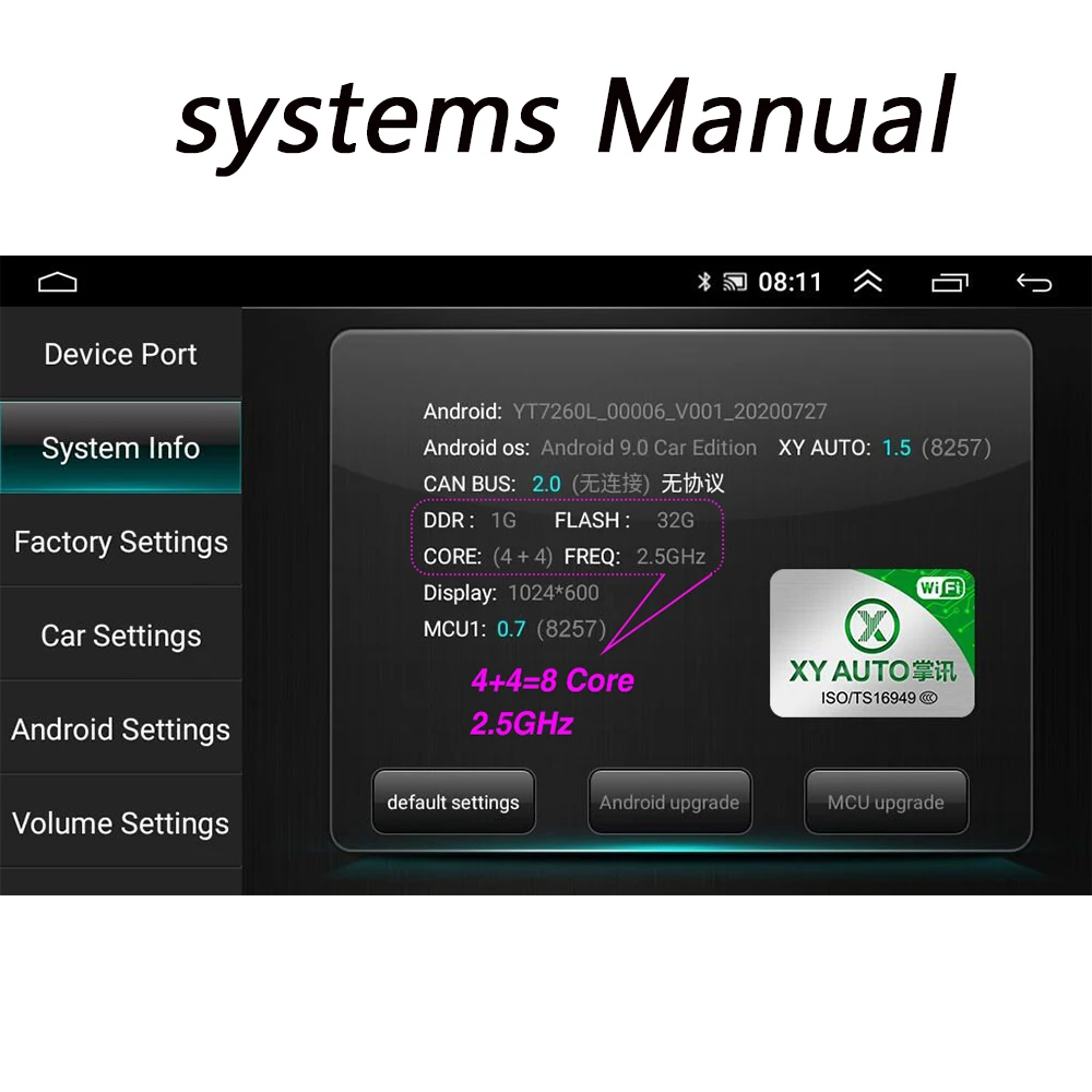 Автомагнитола AMPrime мультимедийный плеер на Android с восьмиядерным процессором для