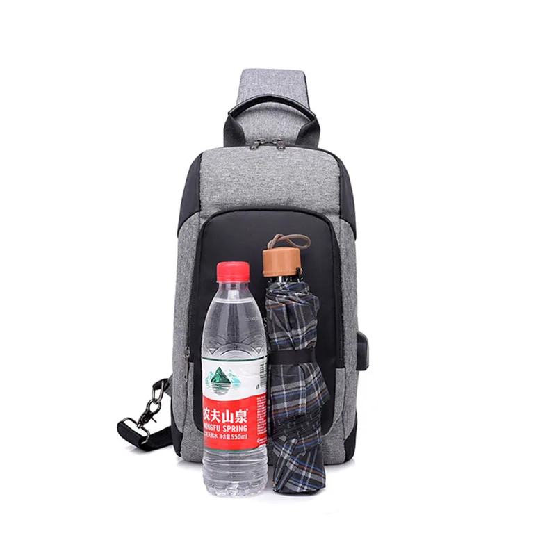 Мужская нагрудная сумка UOSC водонепроницаемая сумка-слинг через плечо с usb-портом