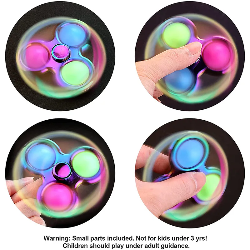 

New Pop Spinner Metal Alloy Fidget Colorful Hand Spinner Plush It Smooth Rainbow Stress Reliever Toys For Children Adult Gift