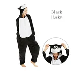Детские черные пижамы хаски, детский костюм для вечеринки, комбинезон с единорогом, одежда для сна в стиле панды для девочек 4, 6, 8, 10, 12 лет