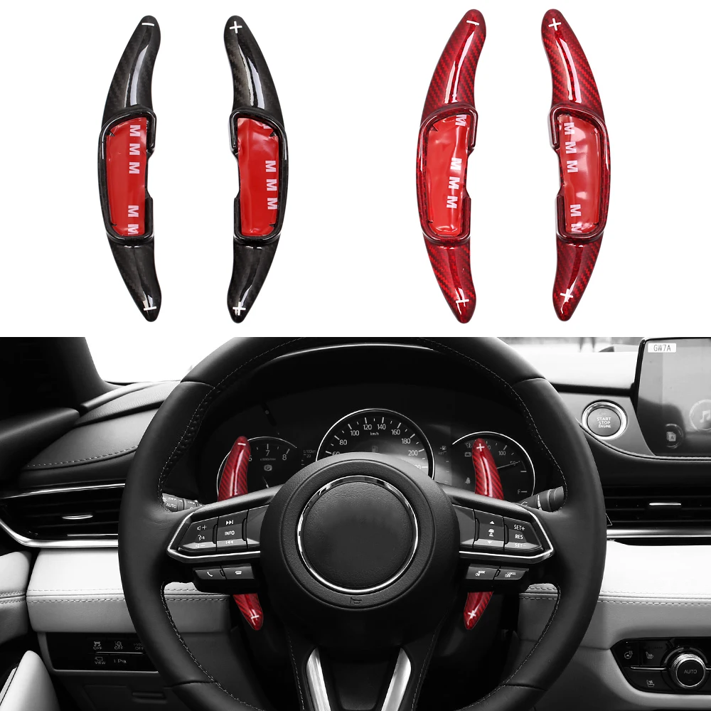 Real Carbon Fiber Paddle Paddle Shift Steering Wheel Shifter Extension For Mazda 3 Mazda 6 CX-3 CX4 CX-5 CX5 MX5 Atenza Axela