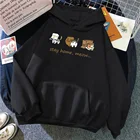 Женская толстовка с капюшоном, толстовка с круглым вырезом и принтом в виде кошки