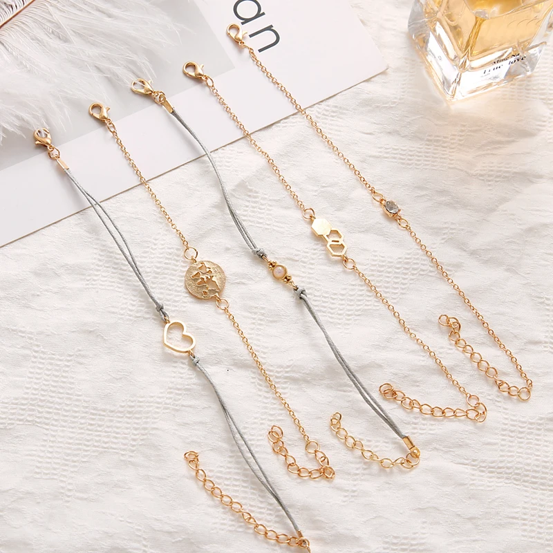 17IF браслеты для женщин украшения подарки девочек бохо золотой шармов браслет