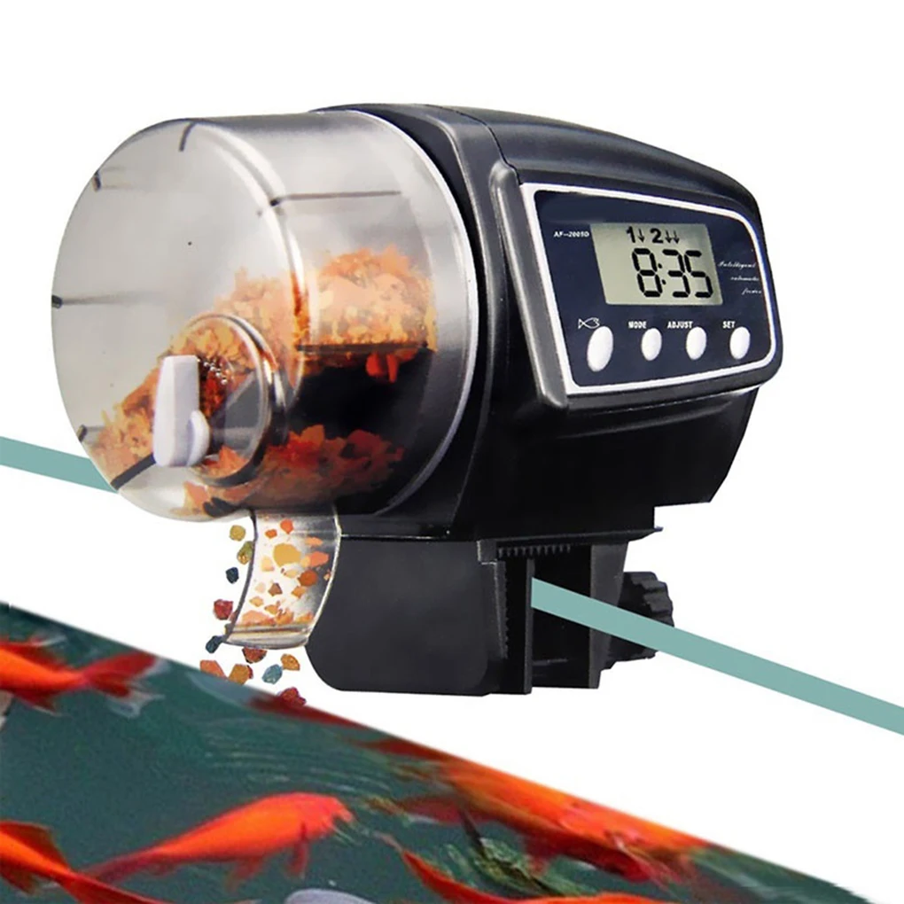 

Automatic Feeder Aquarium Fish Tank Pond Wall Mount LCD Screen Timing Auto Fish Food Dispenser Fish Feeder Aquarium Accessories