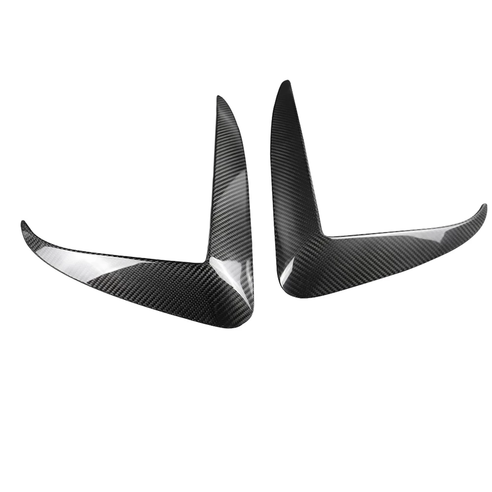 Jual 2 Buah Kit Bibir Spliter Bumper Depan Serat Karbon Kering Asli Gaya Mobil Bentuk Pisau Udara Untuk Tesla Model3 Model 3 2018-2019