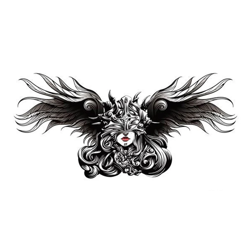 Водонепроницаемый временный цветок розы перо Корона Талия Грудь тотем Имитация