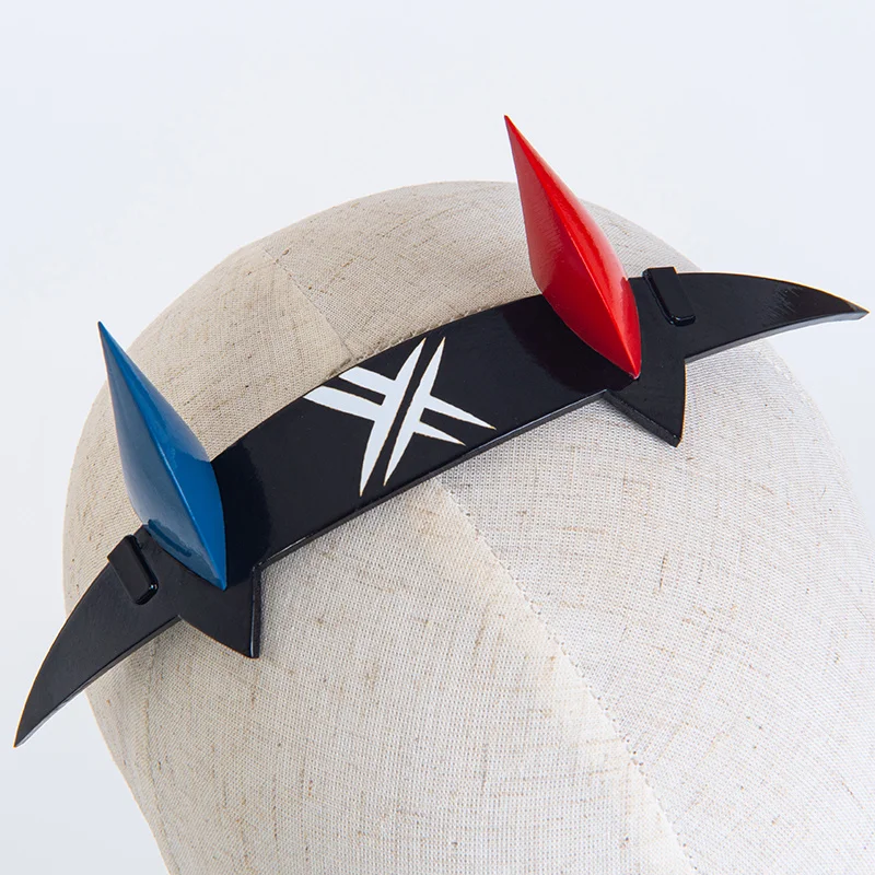 

Top Quality DARLING in the FRANXX Cosplay 02 ZERO TWO Headwear Hairclip Devil Horn 02 Hairband Cosplay Accessories Halloween
