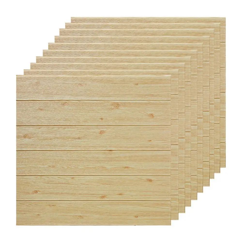 

Wood Grain 3D Wall Stickers Waterproof Self Adhesive 70x70cm Wood Wall Sticker Background Decoration