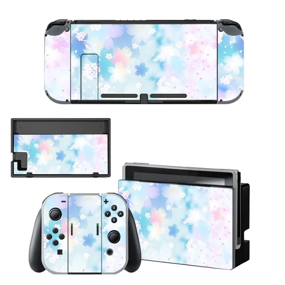 Виниловая наклейка с фиолетовыми и розовыми цветами для Nintendo doswitch наклейки s Switch