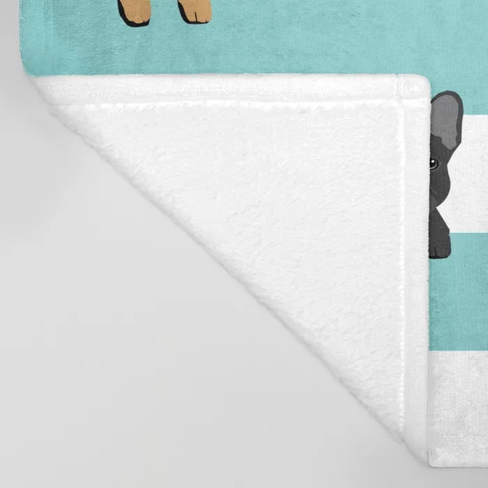 Мультяшное одеяло с бульдогом милый детский дизайн в полоску французским для