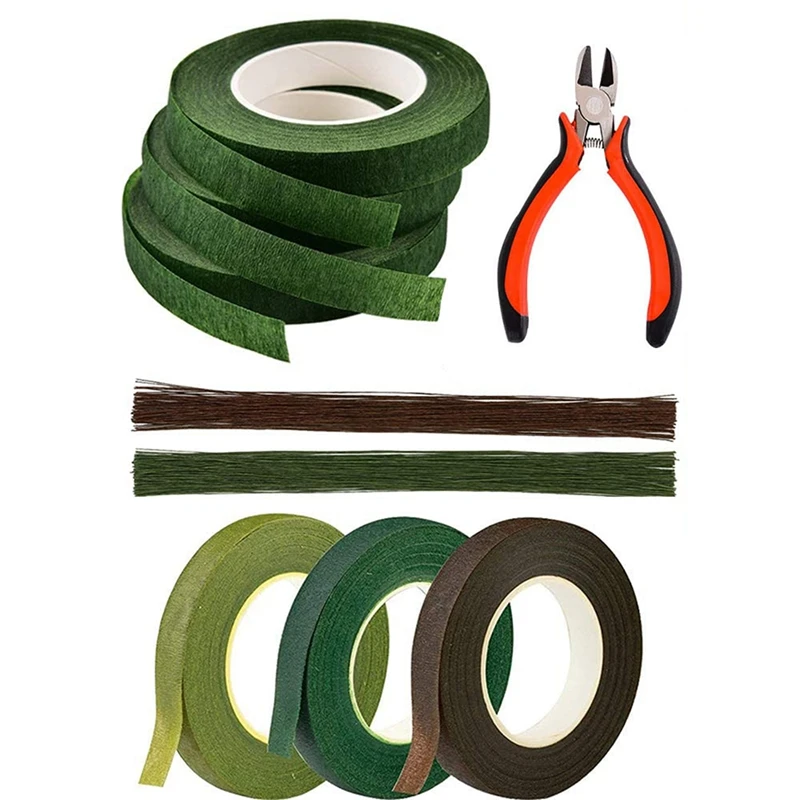 

Floral Arrangement Tools Kit Floral Tape Stem Wire and Floral Wire Cutter for Bouquet Stem Wrap Florist Wedding