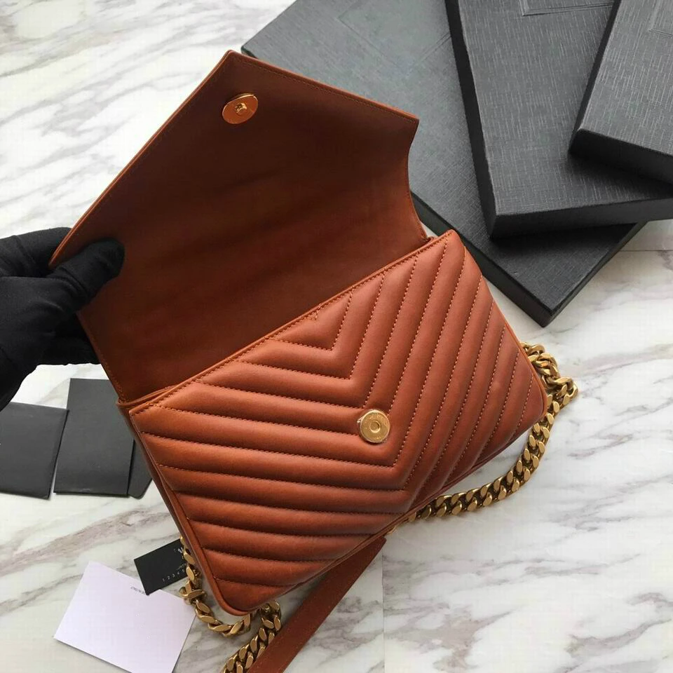 Bolso de cuero de dos colores, accesorio de lujo, marca famosa, de alta calidad, con herrajes y bolso de cuero port&aacute;til de madera-3