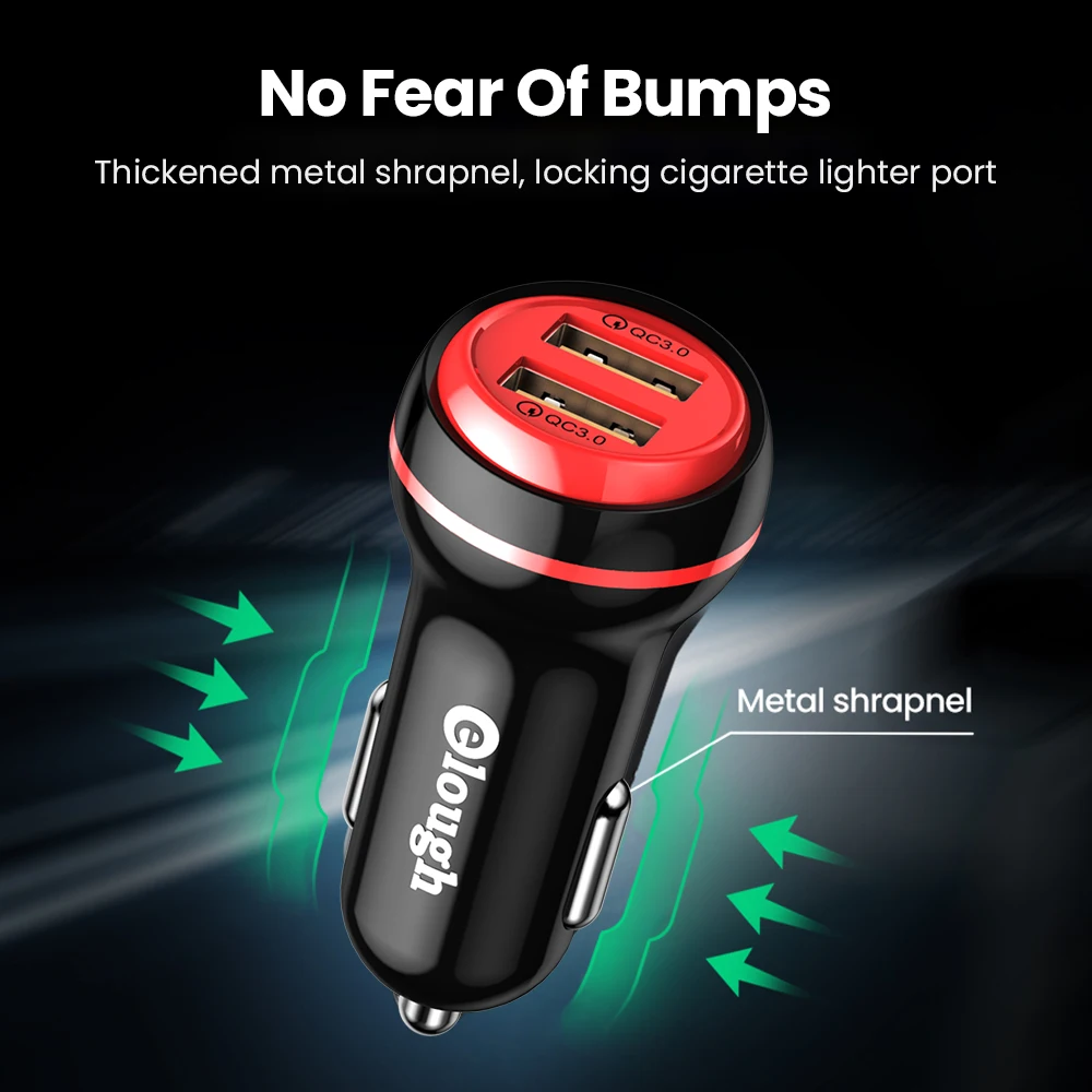 elough usb car charger type c pd fast charging for iphone 13 12 xiaomi samsung quick charge 3 0 qc3 0 car phone charger usb c free global shipping