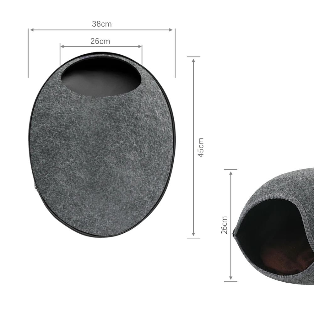 Натурального войлока ПЭТ пещера для собаки кошки серый/синий/розовый домашних