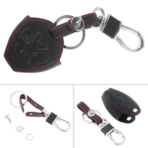4 Buttons 3D Leather Remote Car Key Cover Protector Holder with Buckle Keyless Entry for Toyota RAV4 Camry 2006-2010 Corolla