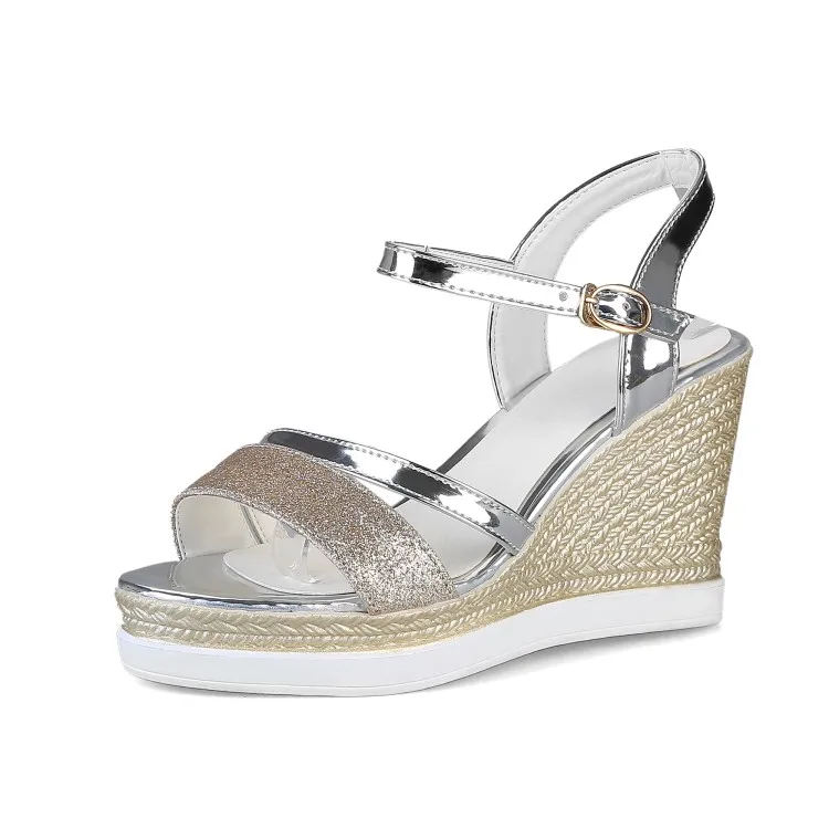 Сандалии на танкетке для женщин босоножки толстая подошва с поролоновой