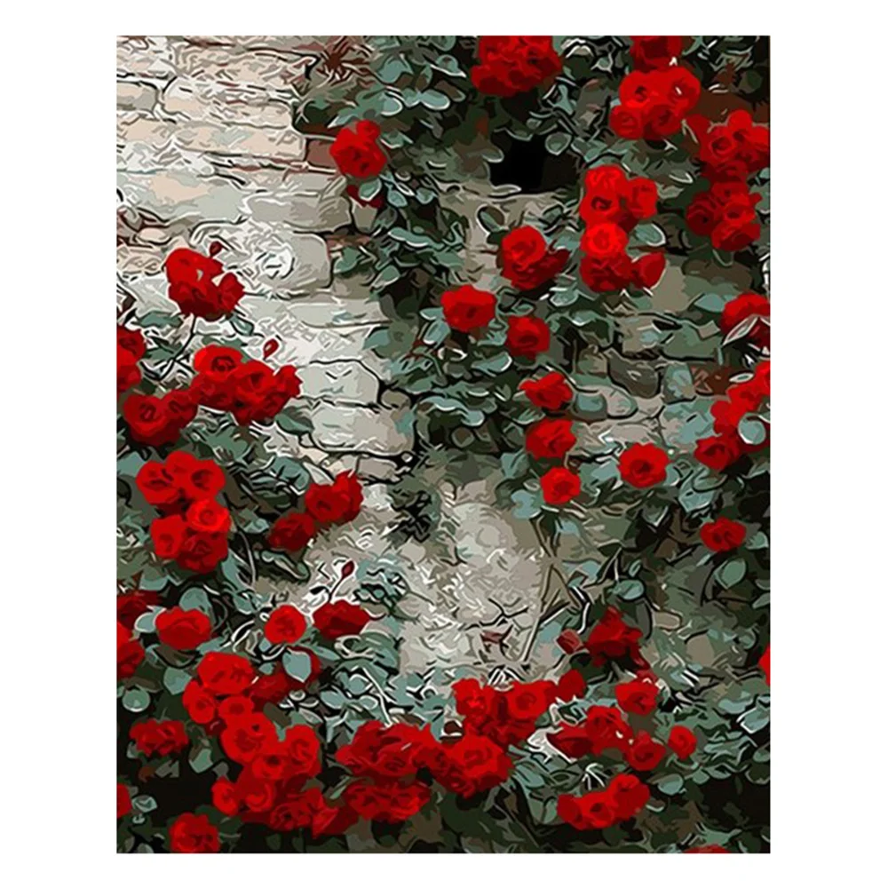 

Rose flower wall DIY Painting By Numbers Landscape Picture Paint By Numbers For Adults Acrylic Diy Gift Home Wall Art Picture
