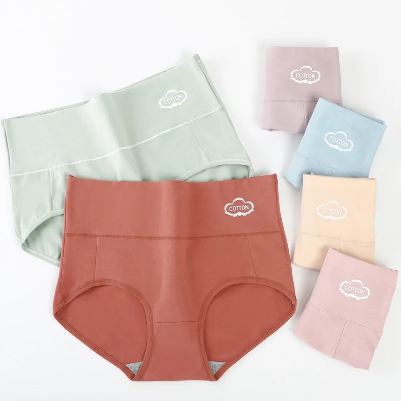 

New High-waist Women's Cotton Panties, Abdomen and Hips, Plus Size Fat MM Graphene Cotton Crotch Sexy Briefs