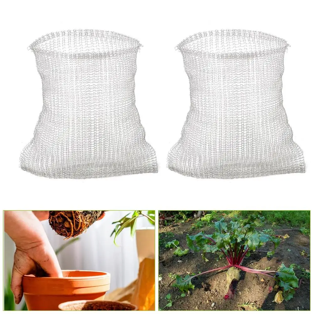 

2pcs Gopher Wire Basket Vole Metal Plant Mesh Bag Garden Netting Bags for Root Protection Mice Insect Deter Repell