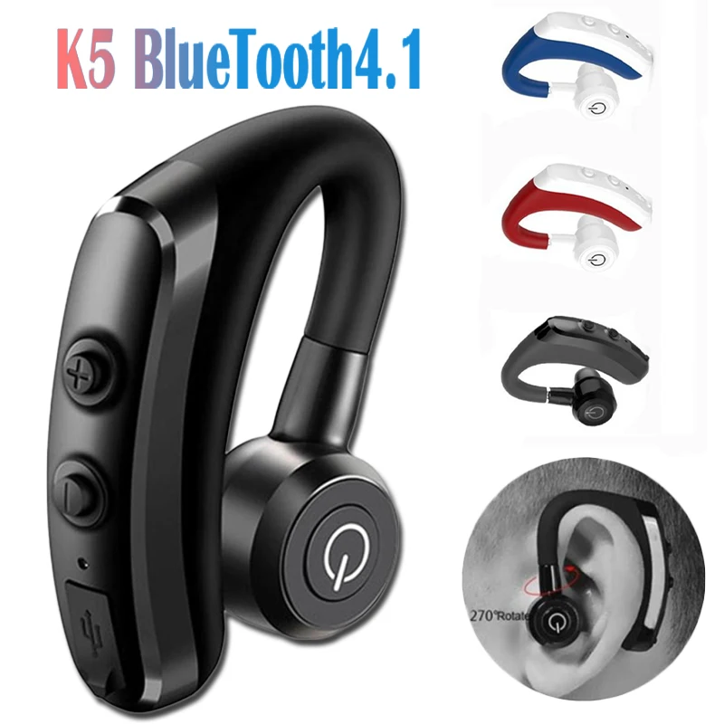 

K5 Ear hook Wireless earphones music earphone waterproof Earbuds Sport Headphones Work on all smartphones IOS Bluetooth earphone