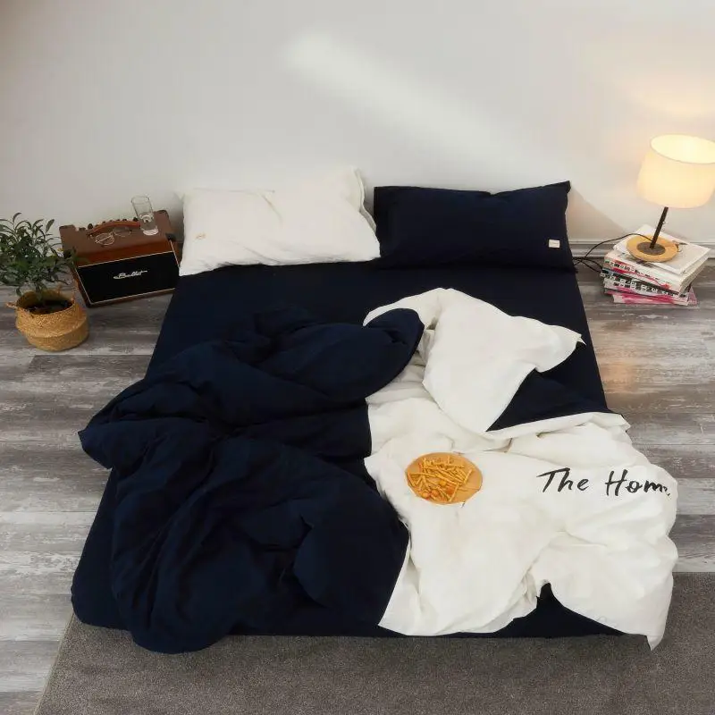 

100% хлопок King size Queen Постельное белье мягкие постельное белье Простыня натяжная простыня пододеяльник постельное белье parure де горит ropa de Кам...