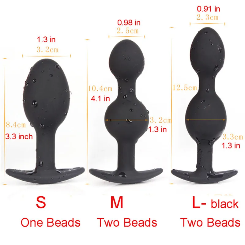 Силиконовая Анальная пробка анальные игрушки для женщин с внутренними шариками