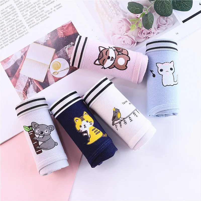 Трусы для девочек женские трусики хлопковое нижнее белье с принтом кота