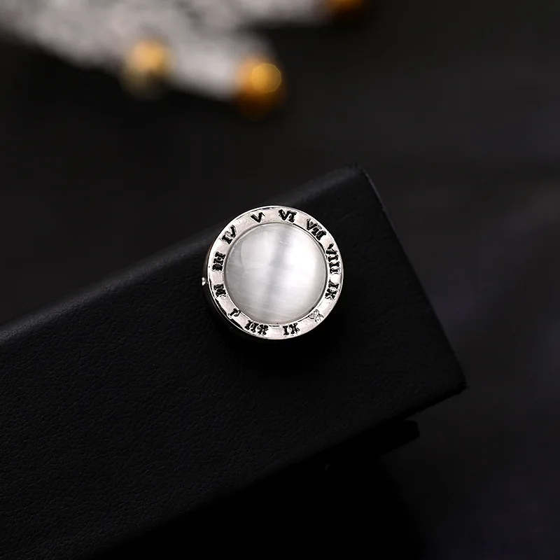 Модные классические маленькие круглые значки для мужчин и женщин, аксессуары для костюмов, высокое качество опаловых брошей-булавок на лацканах, новинка 2020 года.